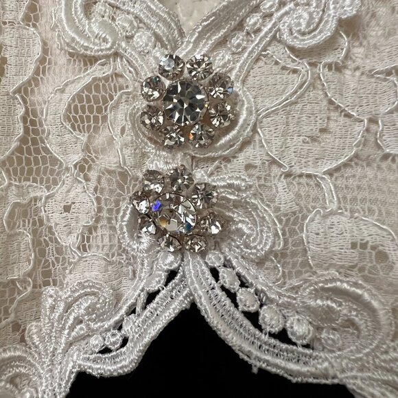 Vtg 90s Scott McClintock Halter Lace Bodice Velvet Bustle Formal Dress 14 READ - Picture 3 of 14